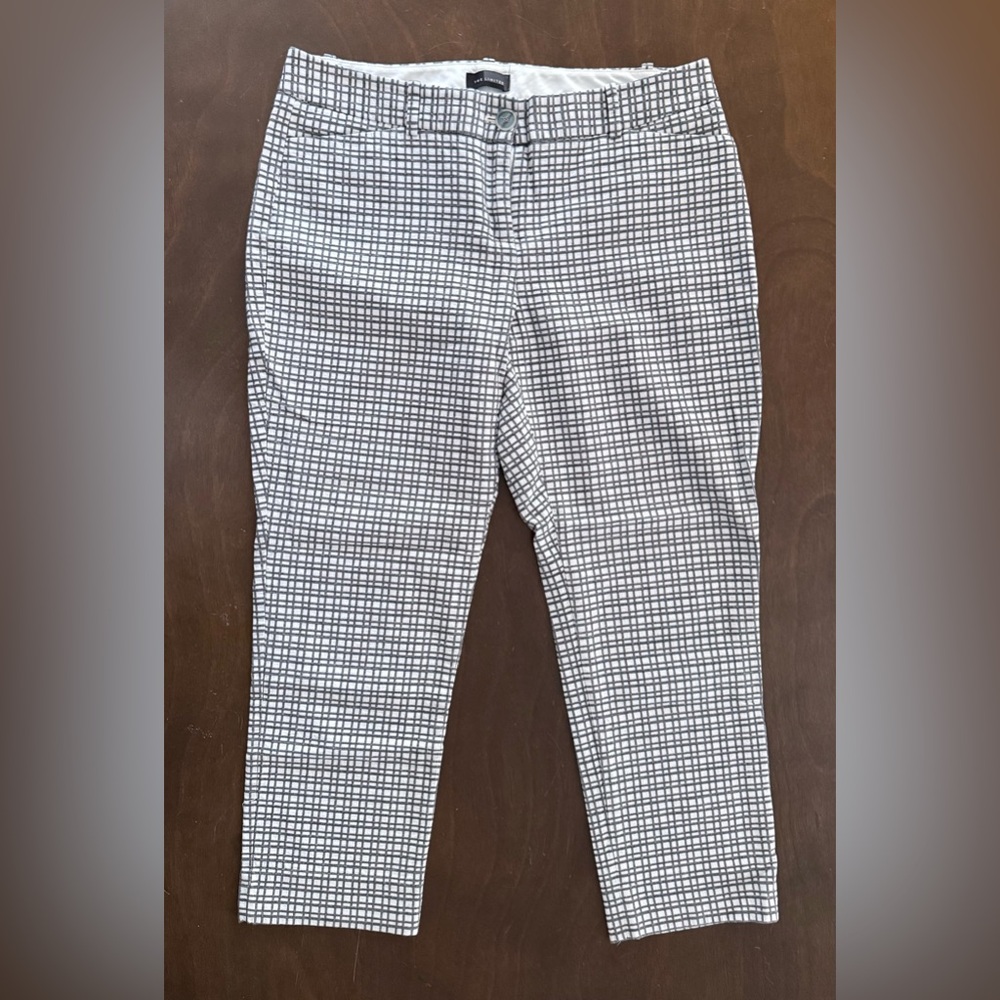 The Limited Women’s Ankle Pant, Black and White Check Stripe, Sz 10, fits like 8